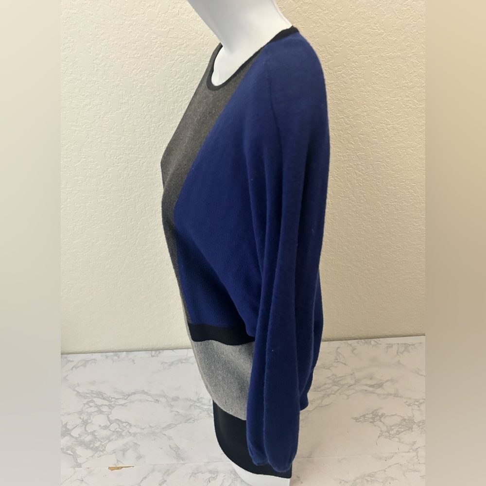 Style & Co Petite Knit Women 3/4 Sleeves Top Sz PS Colorblock Cinch Waist - Picture 2 of 4